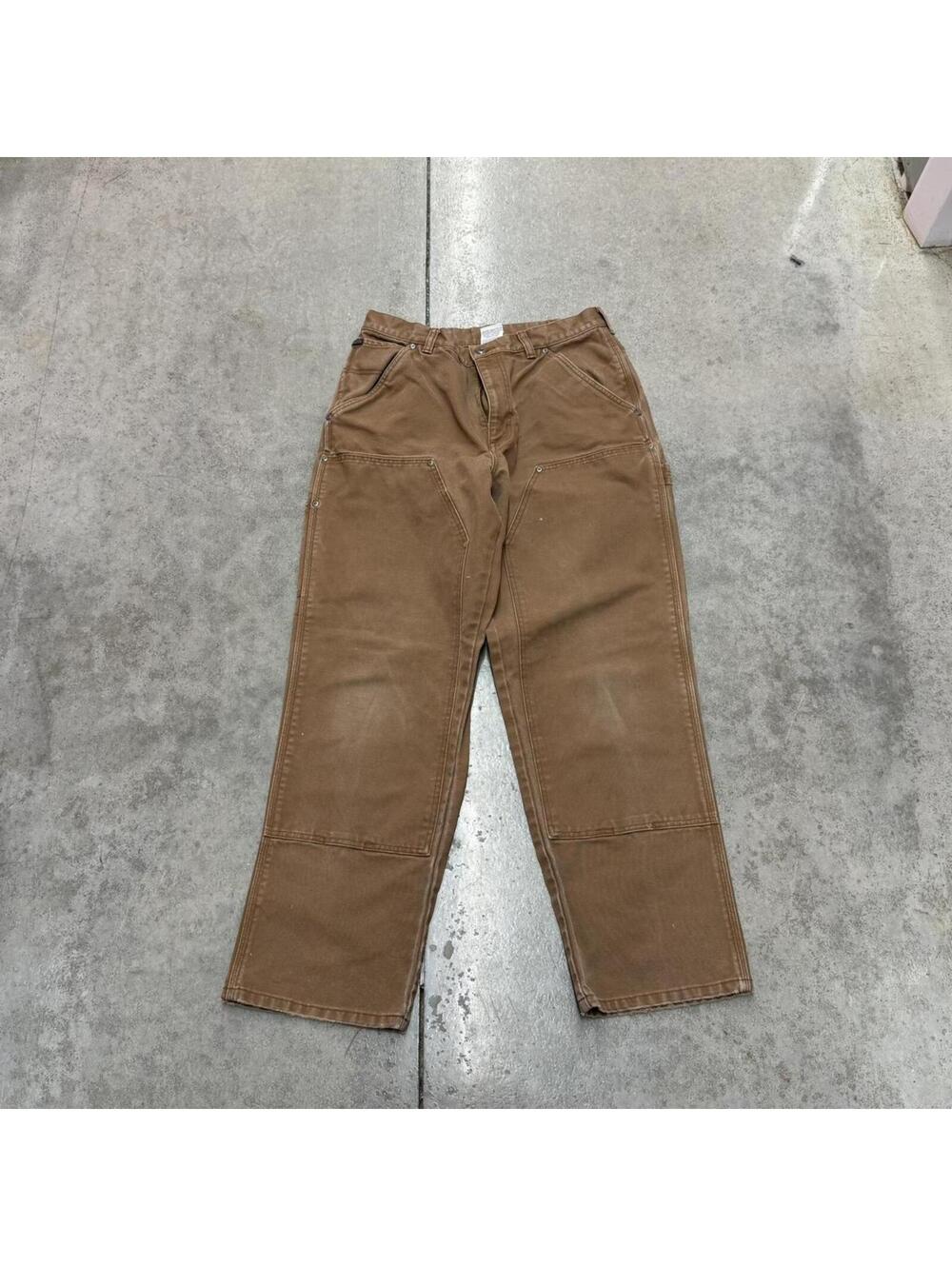 vintage sorel brown relaxed baggy fit double knee dungaree cargo pants 32 x 30 - Picture 2 of 4